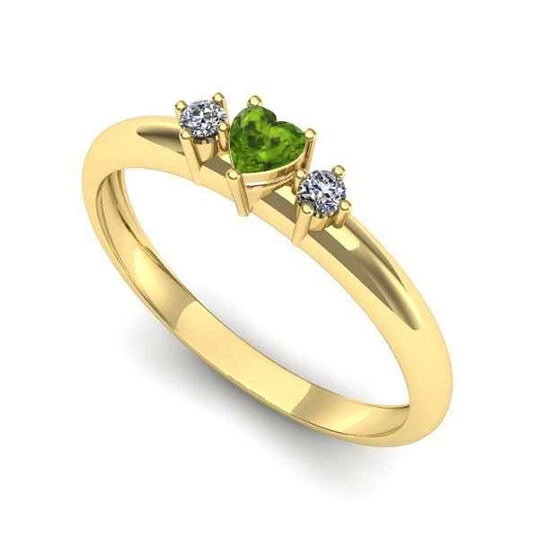 Inel din aur galben cu peridot