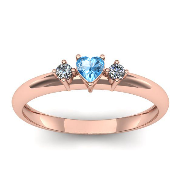 Inel logodna cu topaz blue inima