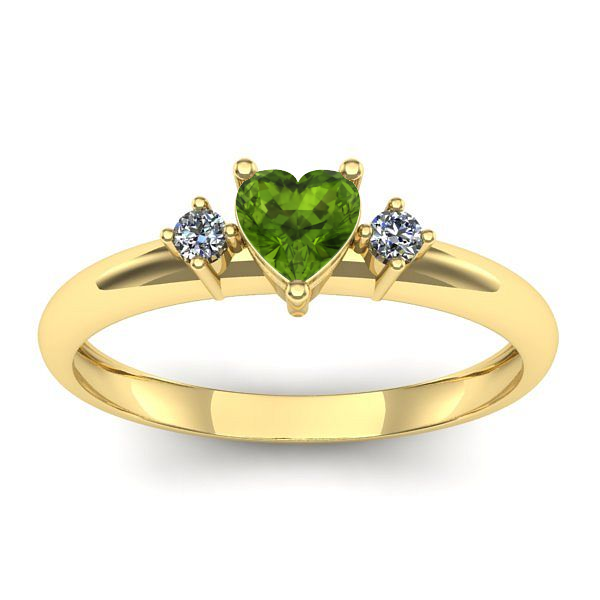 Inel cu peridot inima