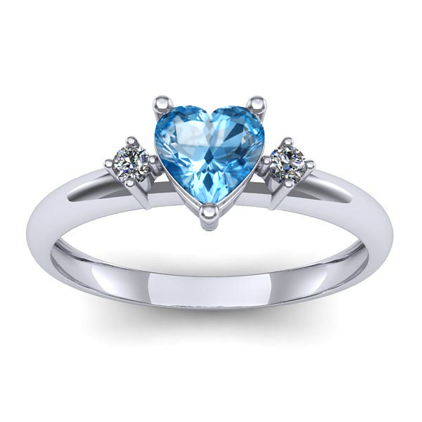 Inel de logodna cu topaz blue inima