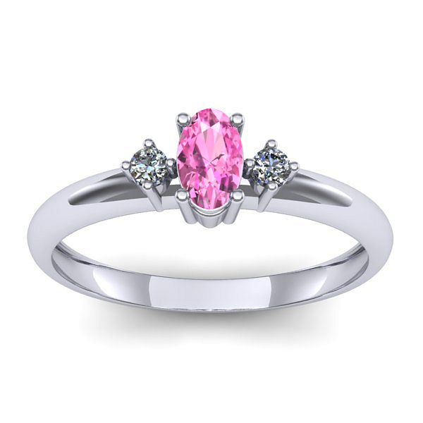 Inel cu safir roz oval