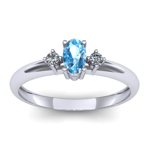 Inel logodna cu topaz blue oval