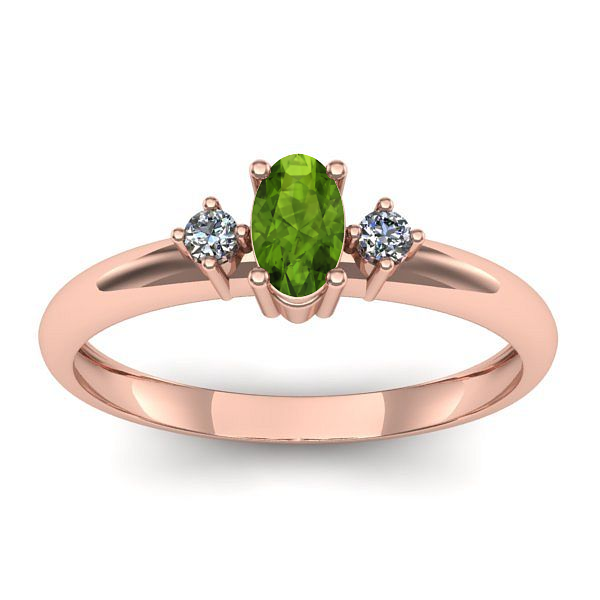 Inel cu peridot oval