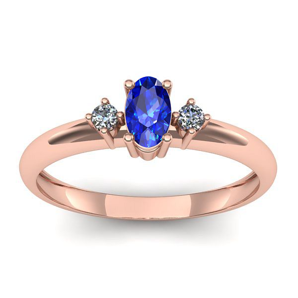 Inel de logodna cu safir oval