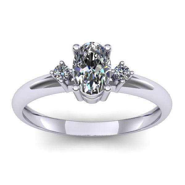 Inel logodna cu safir alb oval