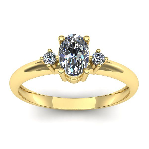 Inel logodna cu safir alb oval