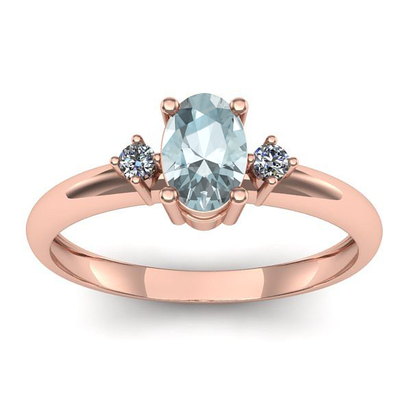 Inel de logodna cu aquamarin oval