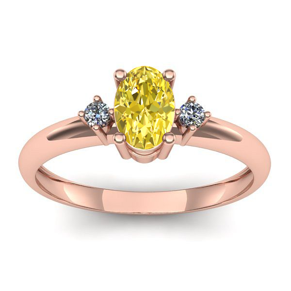 Inel de logodna cu safir galben oval