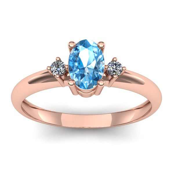 Inel logodna cu topaz blue oval