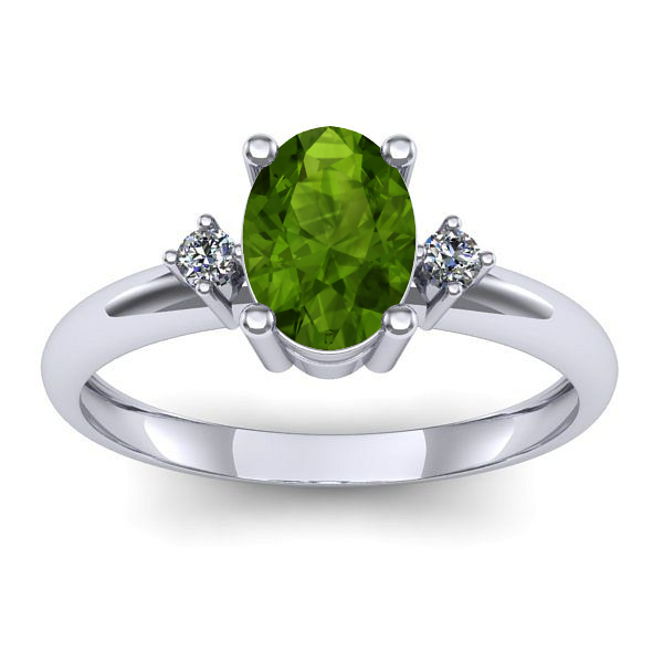 Inel cu peridot oval