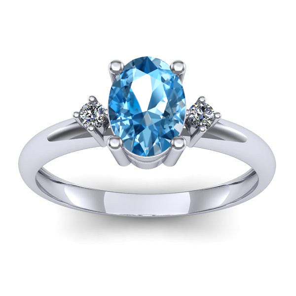 Inel de logodna cu topaz blue oval