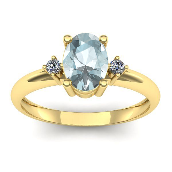Inel de logodna cu aquamarin oval