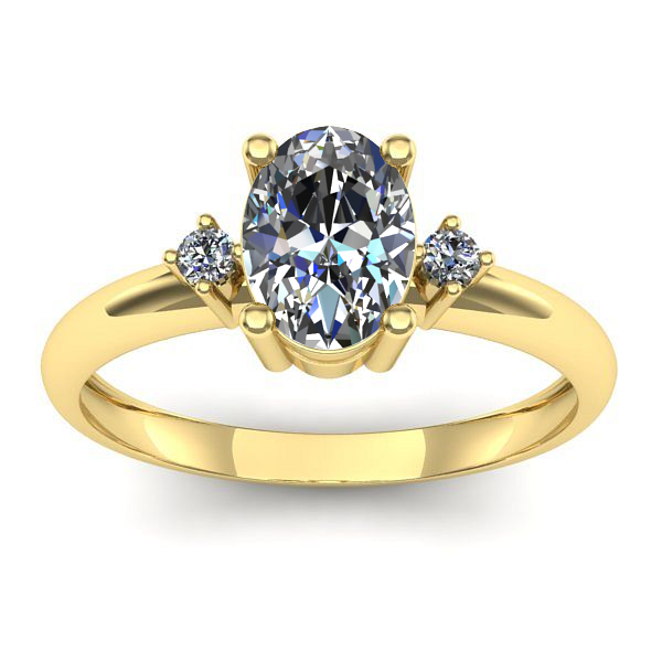 Inel logodna cu safir alb oval