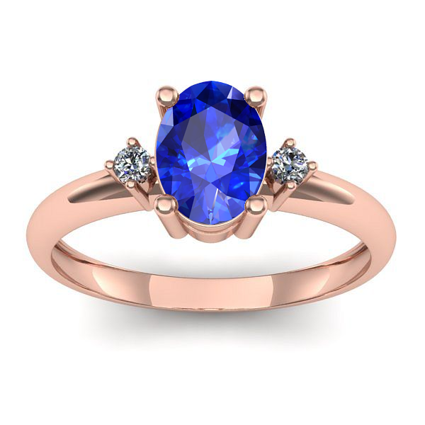 Inel de logodna cu safir oval