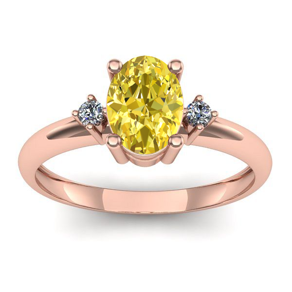 Inel cu safir galben oval