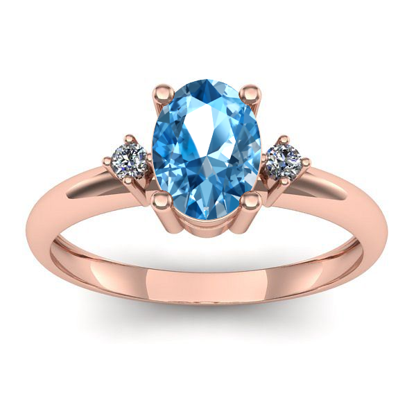 Inel de logodna cu topaz blue oval