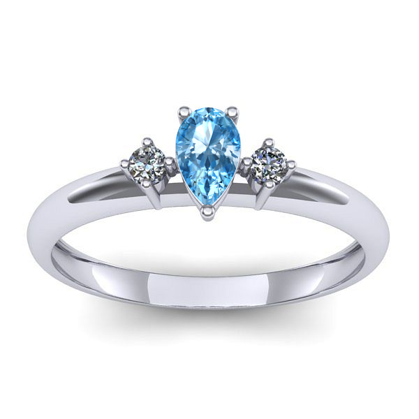 Inel logodna cu topaz blue lacrima