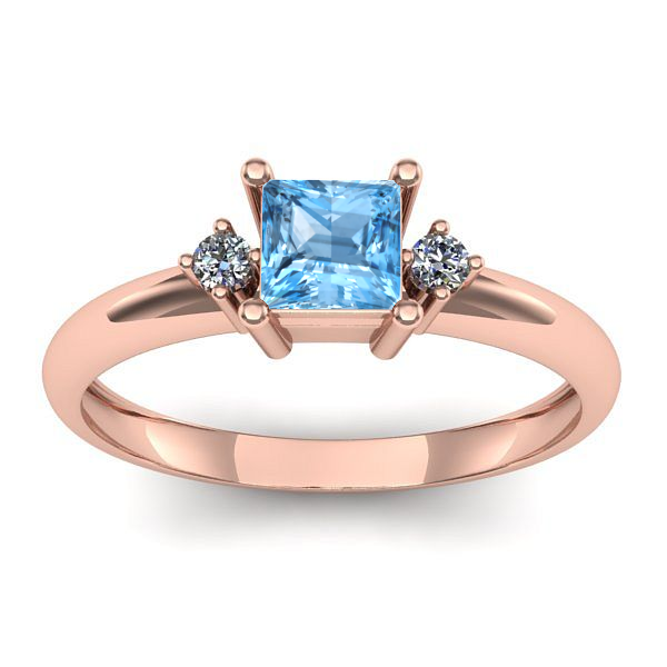 Inel de logodna cu topaz blue patrat
