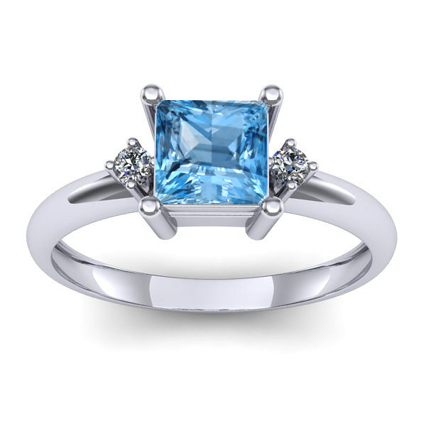 Inel de logodna cu topaz blue patrat
