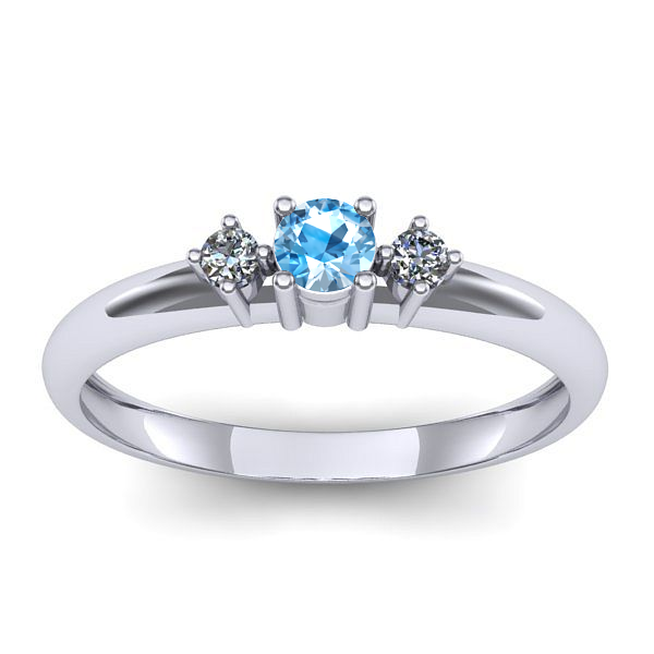 Inel cu topaz blue rotund