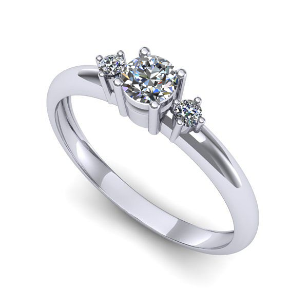 Inel de logodna din aur alb cu diamant