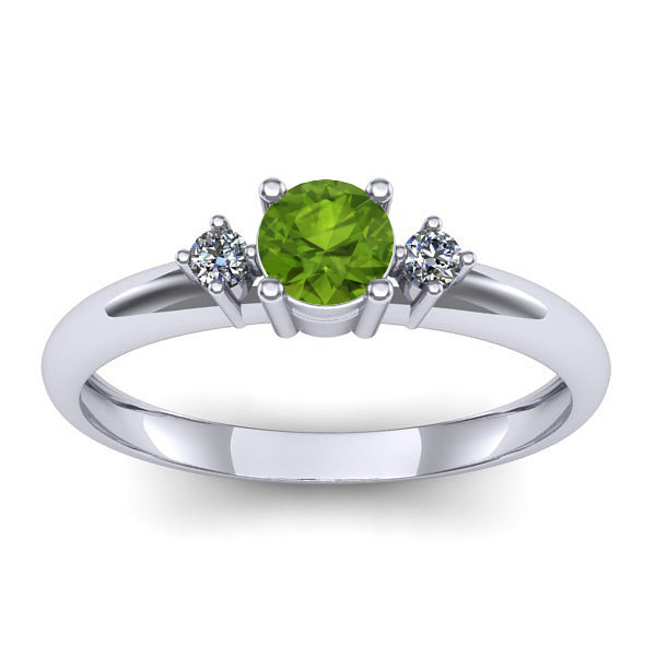 Inel cu peridot rotund