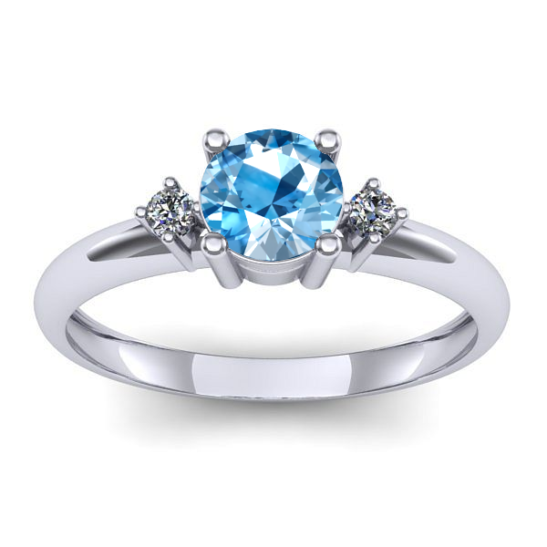 Inel de logodna cu topaz blue rotund