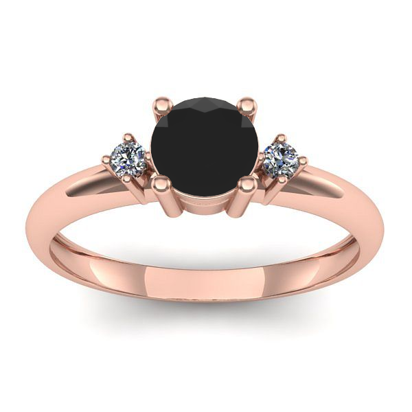 Inel logodna cu diamant negru rotund