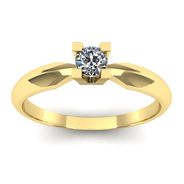 Inel cu diamant rotund