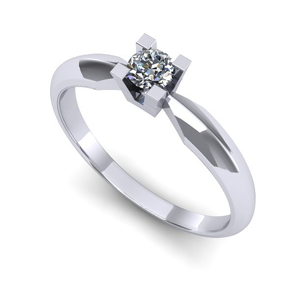 Inel de logodna din aur alb cu diamant