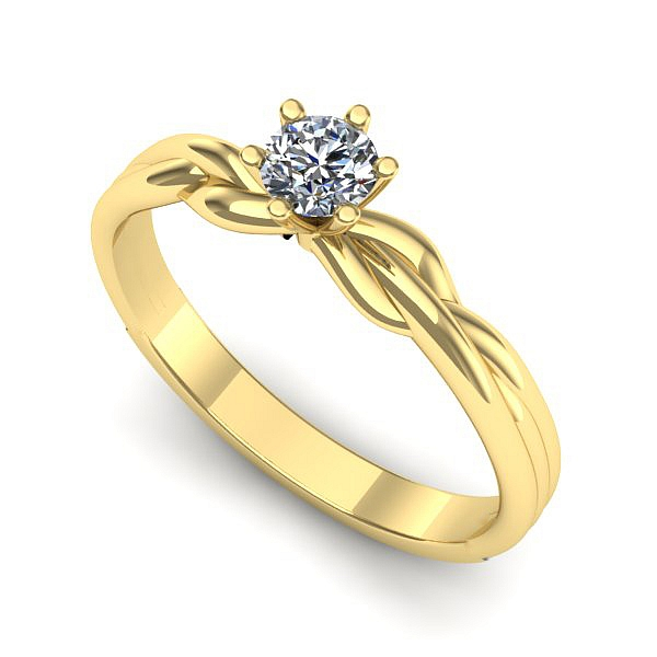 Inel din aur galben cu diamant