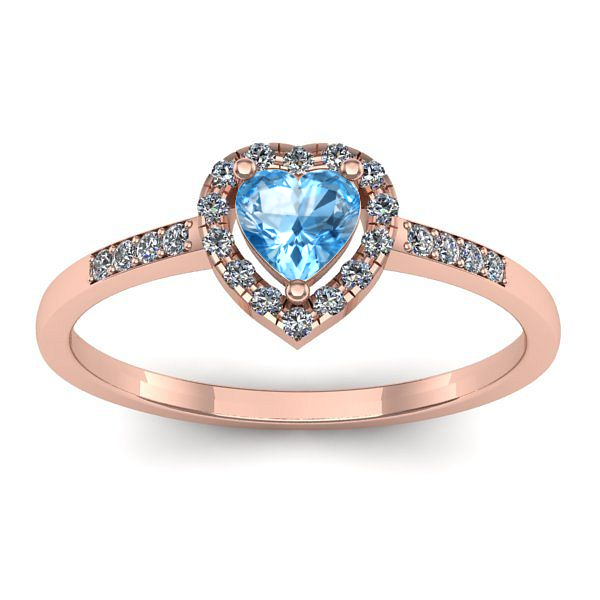 Inel logodna cu topaz blue inima