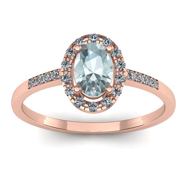 Inel cu aquamarin oval