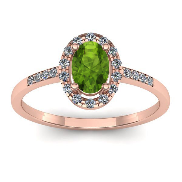 Inel de logodna cu peridot oval