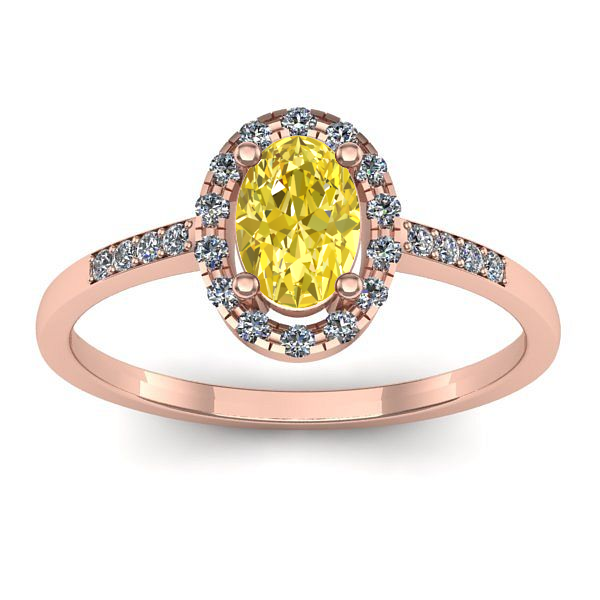 Inel logodna cu safir galben oval