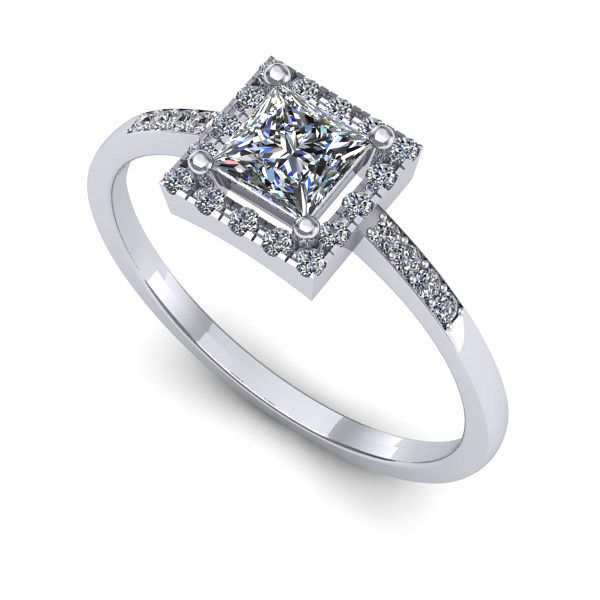 Inel din aur alb cu diamant