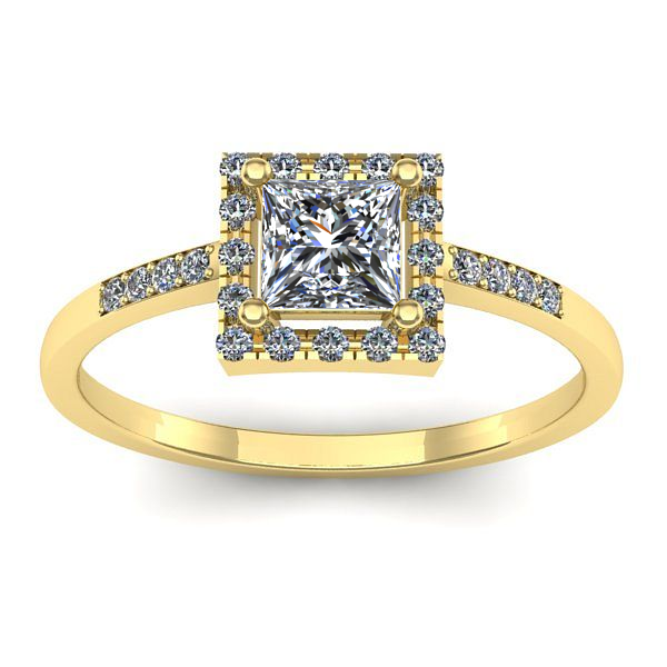 Inel cu diamant patrat