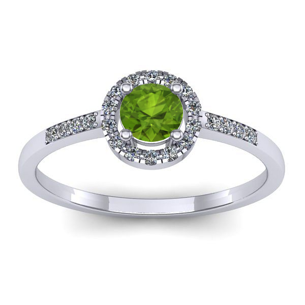 Inel cu peridot rotund