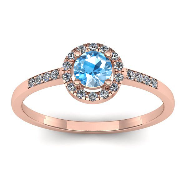 Inel logodna cu topaz blue rotund