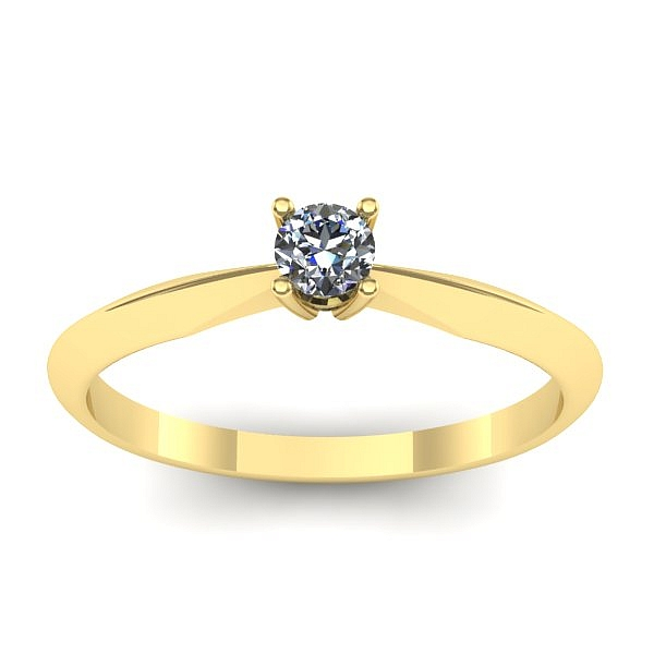 Inel cu diamant rotund