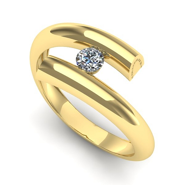 Inel din aur galben cu diamant