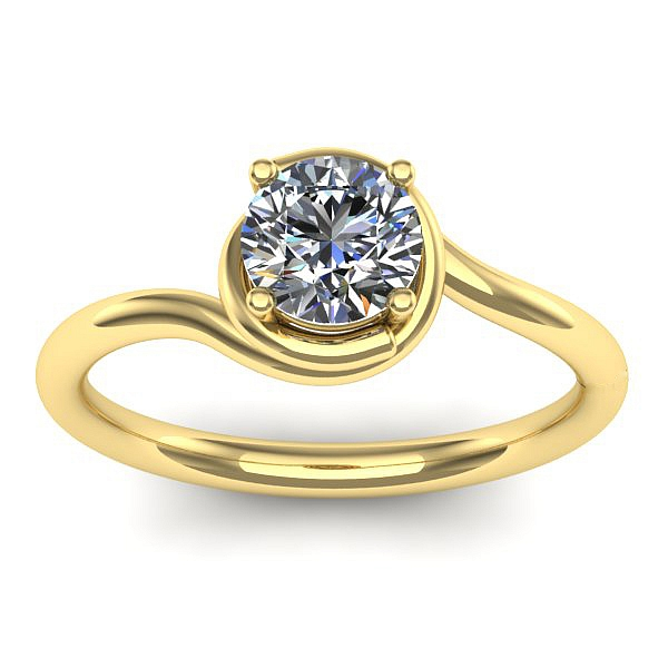 Inel cu diamant rotund
