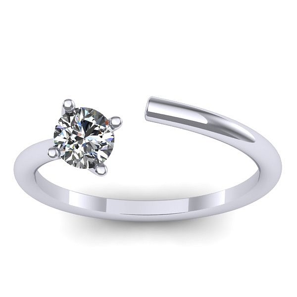 Inel cu diamant rotund