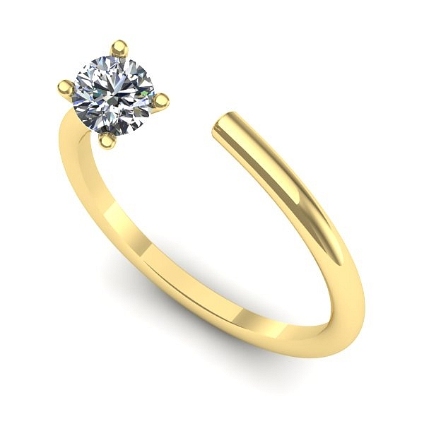 Inel logodna din aur galben cu diamant