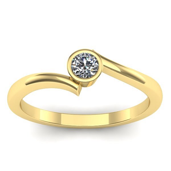 Inel cu diamant rotund