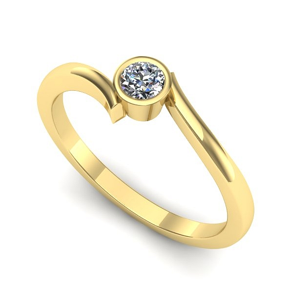 Inel de logodna din aur galben cu diamant