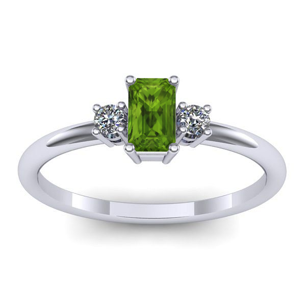 Inel cu peridot dreptunghiular
