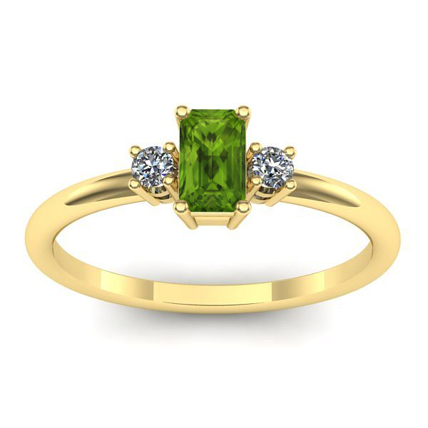 Inel logodna cu peridot dreptunghiular