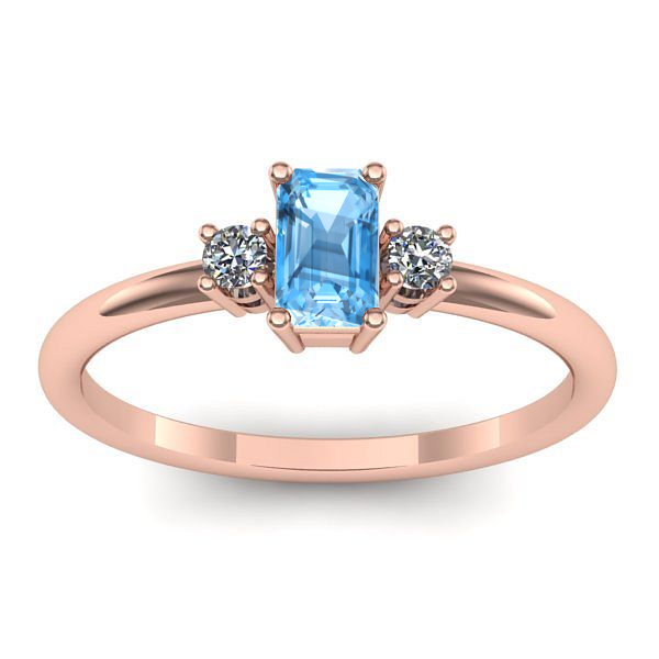 Inel de logodna cu topaz blue dreptunghiular