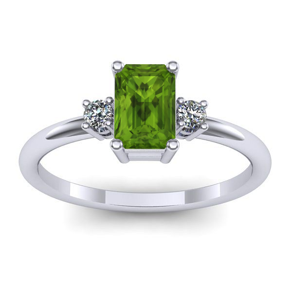 Inel cu peridot dreptunghiular